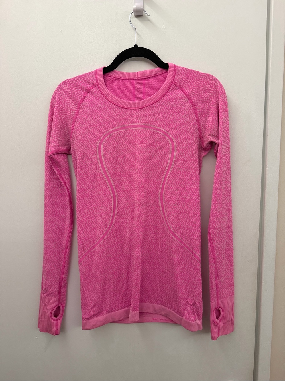 Lululemon Pink Swiftly Tech Long Sleeve Workout Top with Thumbholes